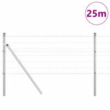 Vidaxl-Zaun mit Pfosten silber 0,4 x 25 m aus Stahl und PVC