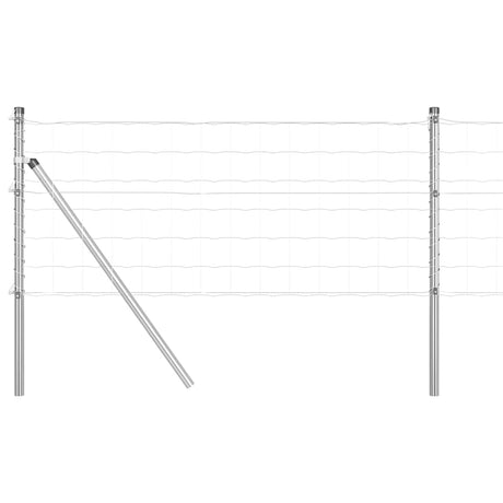 Vidaxl-Zaun mit Pfosten silber 0,8 x 25 m aus Stahl und PVC