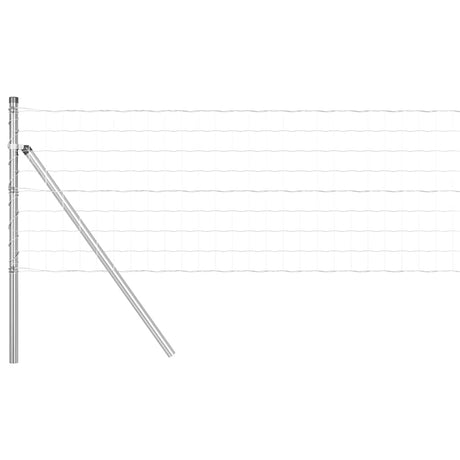 Vidaxl-Zaun mit Pfosten silber 0,4 x 10 m aus Stahl und PVC