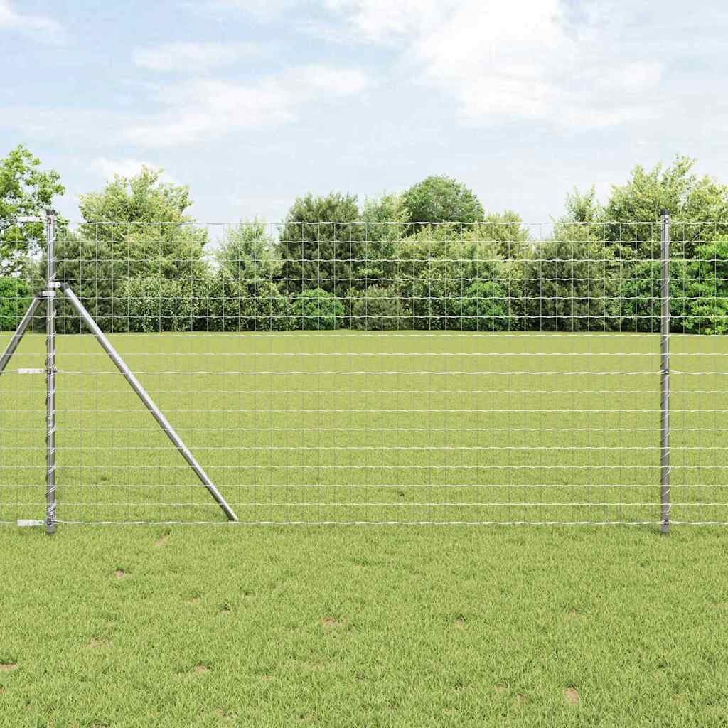 Vidaxl-Zaun mit Pfosten silber 1,2 x 10 m aus Stahl und PVC