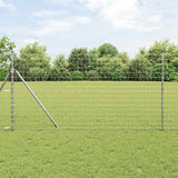 Vidaxl-Zaun mit Pfosten silber 1,4 x 10 m aus Stahl und PVC
