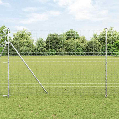 Vidaxl-Zaun mit Pfosten silber 1,6 x 10 m aus Stahl und PVC