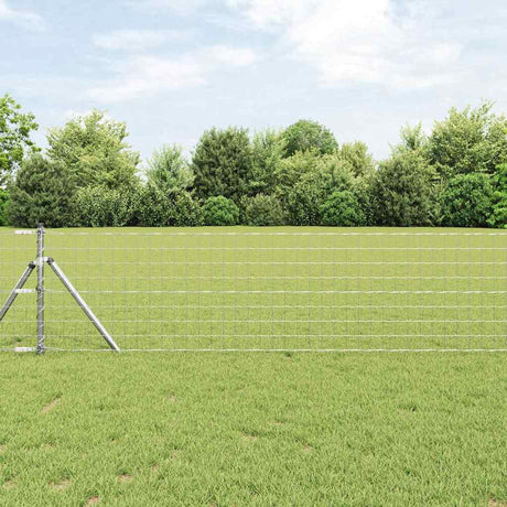 Vidaxl-Zaun mit Pfosten silber 0,4 x 25 m aus Stahl und PVC