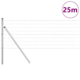 Vidaxxl Zaun mit Pfosten Silber 0,6 x 25 m Stahl und PVC