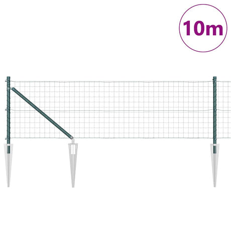 Vidaxxl-Zaun mit Pfosten grün 0,6 x 10 m aus Stahl und PVC