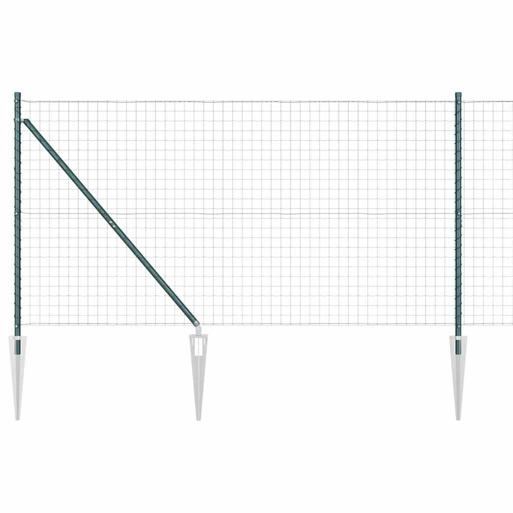 Vidaxxl-Zaun mit Pfosten grün 1,2 x 10 m aus Stahl und PVC