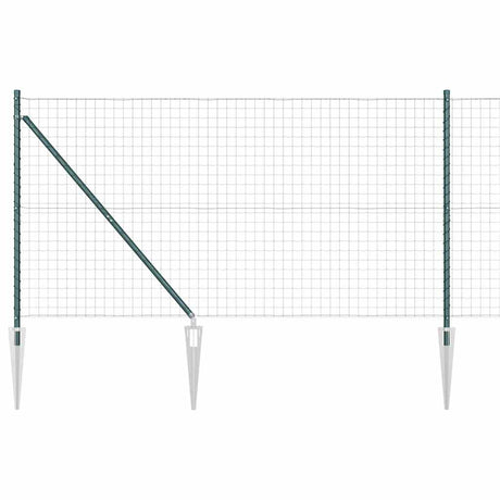 Vidaxxl-Zaun mit Pfosten grün 1,2 x 10 m aus Stahl und PVC