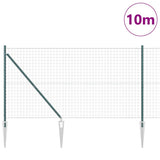 Vidaxxl-Zaun mit Pfosten grün 1,4 x 10 m aus Stahl und PVC