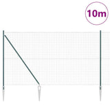 Vidaxl-Zaun mit Pfosten grün 1,5 x 10 m aus Stahl und PVC