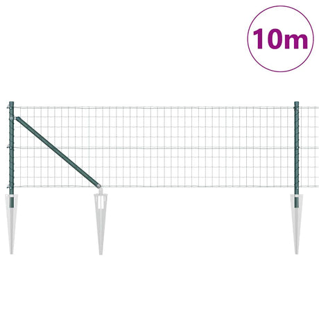 Vidaxxl-Zaun mit Pfosten grün 0,4 x 10 m aus Stahl und PVC