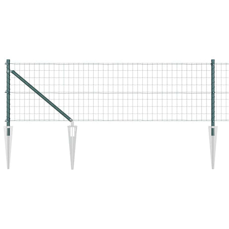 Vidaxl-Zaun mit Pfosten grün 0,8 x 10 m aus Stahl und PVC