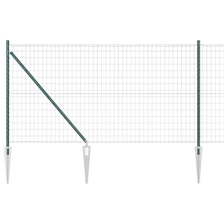 Vidaxxl-Zaun mit Pfosten grün 1 x 10 m aus Stahl und PVC