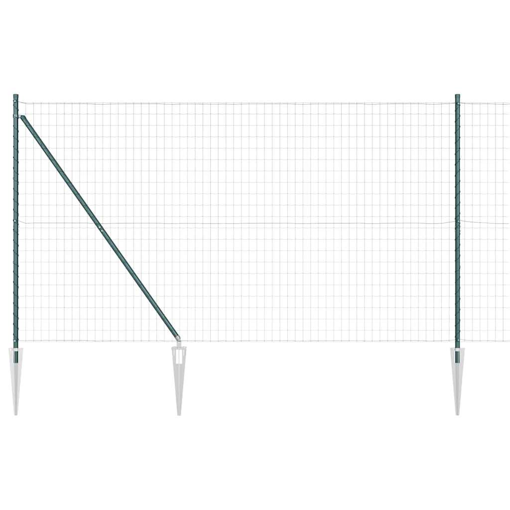 Vidaxl hek met paal groen 1,5 x 10 m staal en pvc
