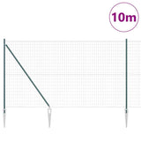 Vidaxl hek met paal groen 1,6 x 10 m staal en pvc