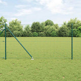 Vidaxl hek met paal groen 1,2 x 10 m staal en pvc
