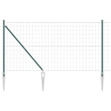 Vidaxl euro-hek met grondpennen 10 x 1,4 m pvc-coated staal groen mesh