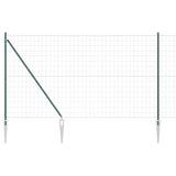 Vidaxl euro-hek met grondpennen 10 x 1,6 m pvc-coated staal groen mesh