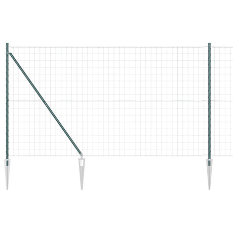 Vidaxl euro-hek met grondpennen 10 x 1,6 m pvc-coated staal groen mesh
