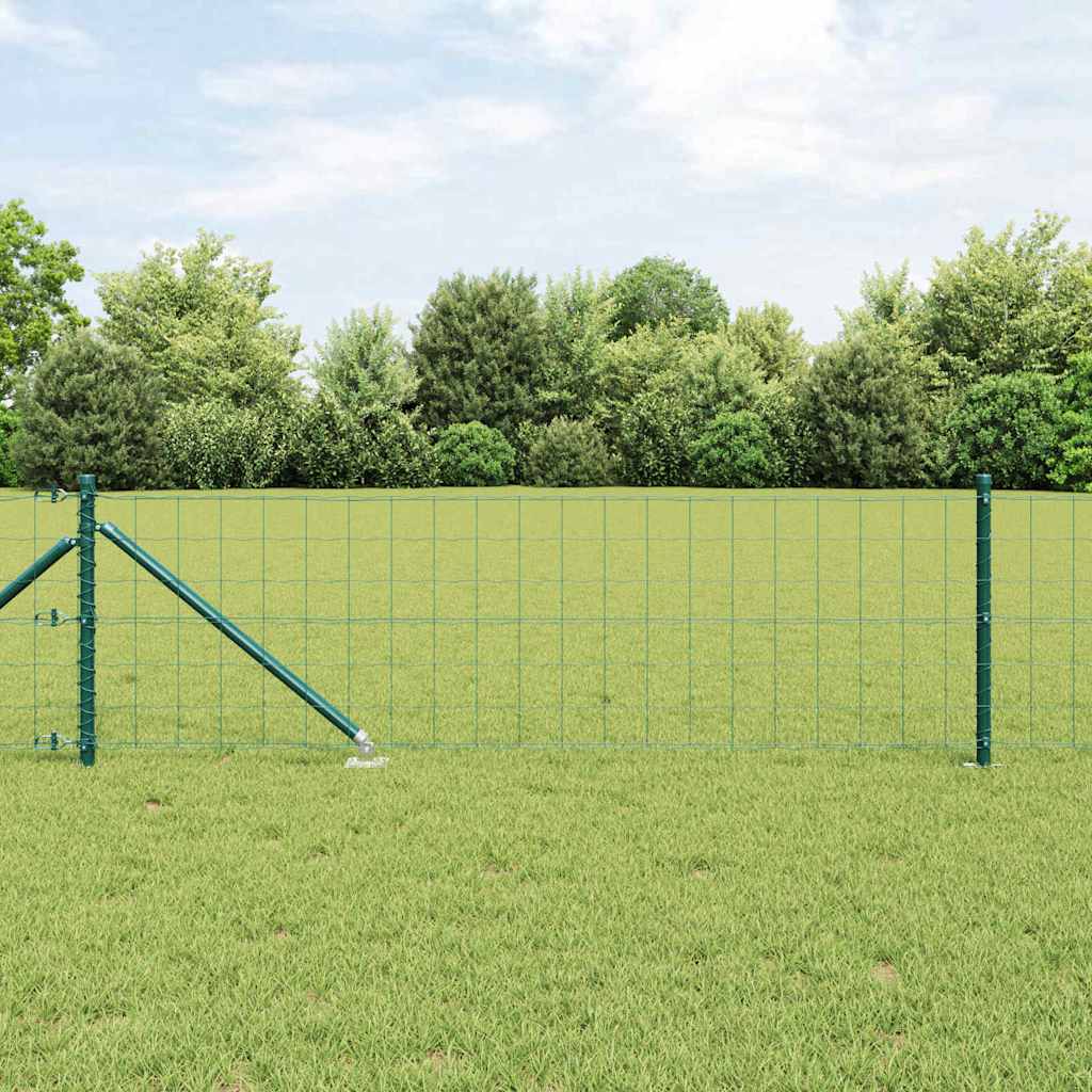 Vidaxl hek met paal groen 0,4 x 10 m staal en pvc