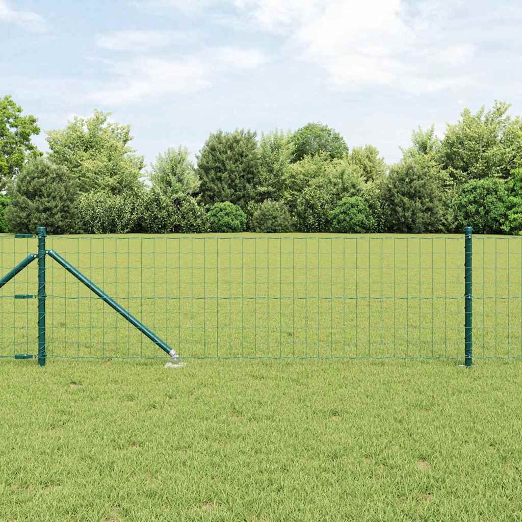 Vidaxl hek met paal groen 0,6 x 10 m staal en pvc