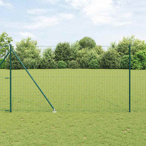 Vidaxl euro-hek met grondpennen 10 x 1,6 m pvc-coated staal groen mesh