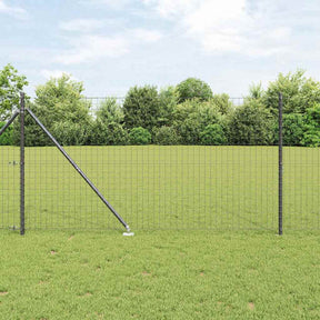 Vidaxl euro-hek met grondpennen 10 x 1,4 m pvc-coated staal grijs mesh