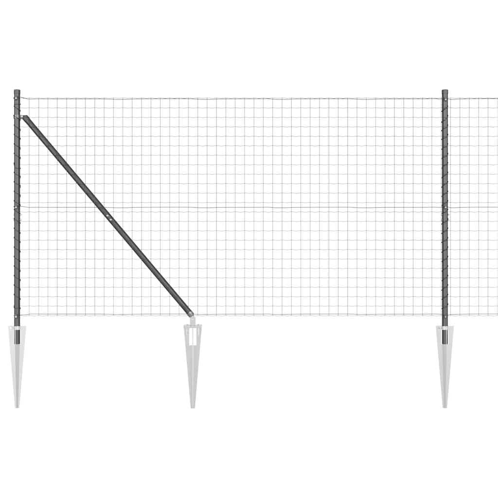 Vidaxl hek met paal grijs 1,4 x 10 m staal en pvc