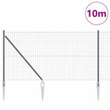 Vidaxl hek met paal grijs 1,4 x 10 m staal en pvc