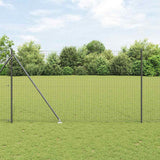Vidaxl euro-hek met grondpennen 10 x 1,5 m pvc-coated staal grijs mesh