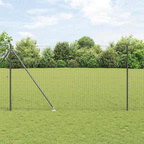 Vidaxl euro-hek met grondpennen 10 x 1,6 m pvc-coated staal grijs mesh