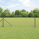 Vidaxl hek met paal grijs 0,6 x 10 m staal en pvc