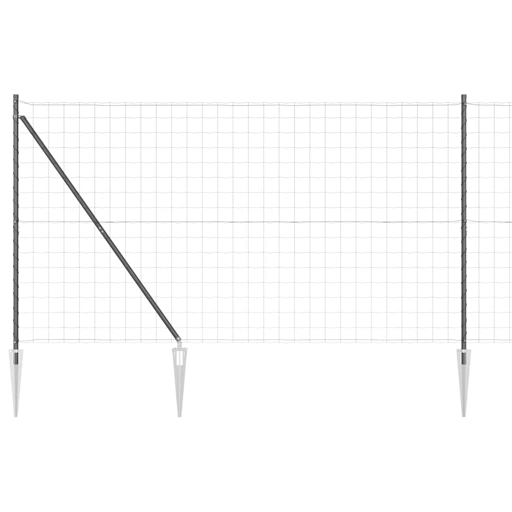 Vidaxl hek met paal grijs 1,6 x 10 m staal en pvc
