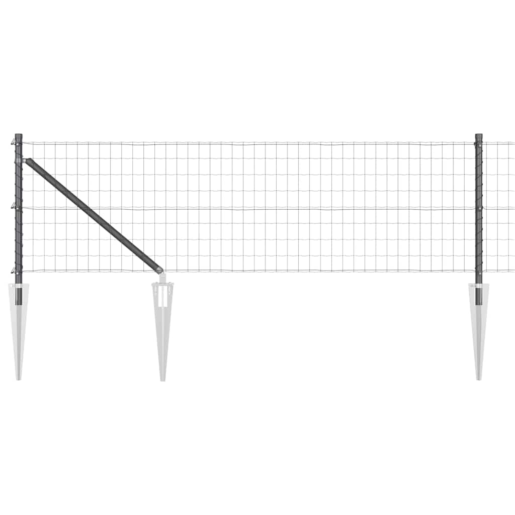 Vidaxl hek met paal grijs 0,4 x 25 m staal en pvc