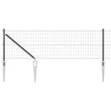 Vidaxl hek met paal grijs 0,4 x 25 m staal en pvc