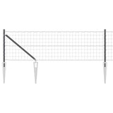 Vidaxl euro-hek met grondpennen 10 x 0,8 m pvc-coated staal grijs mesh