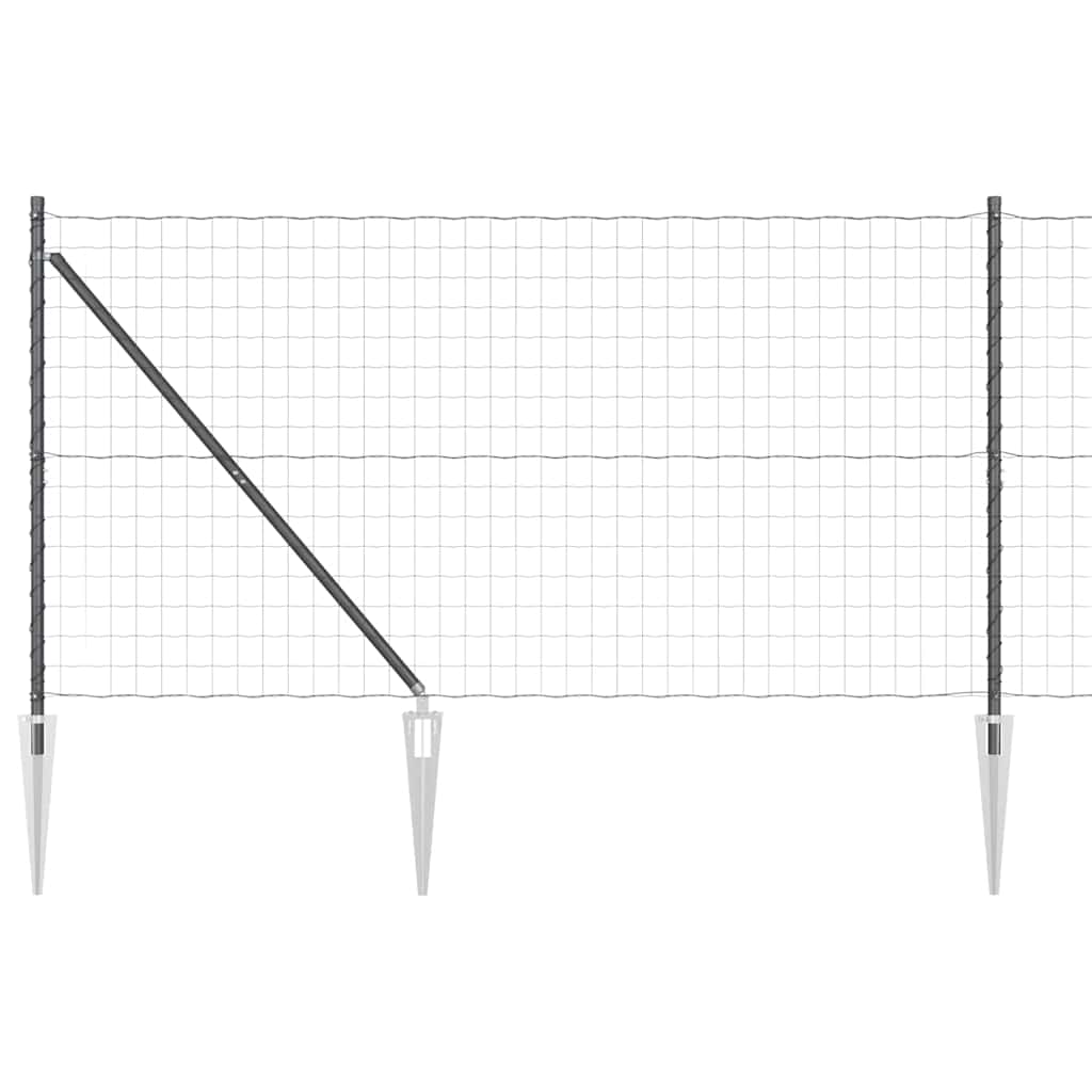 Vidaxl hek met paal grijs 1,4 x 10 m staal en pvc
