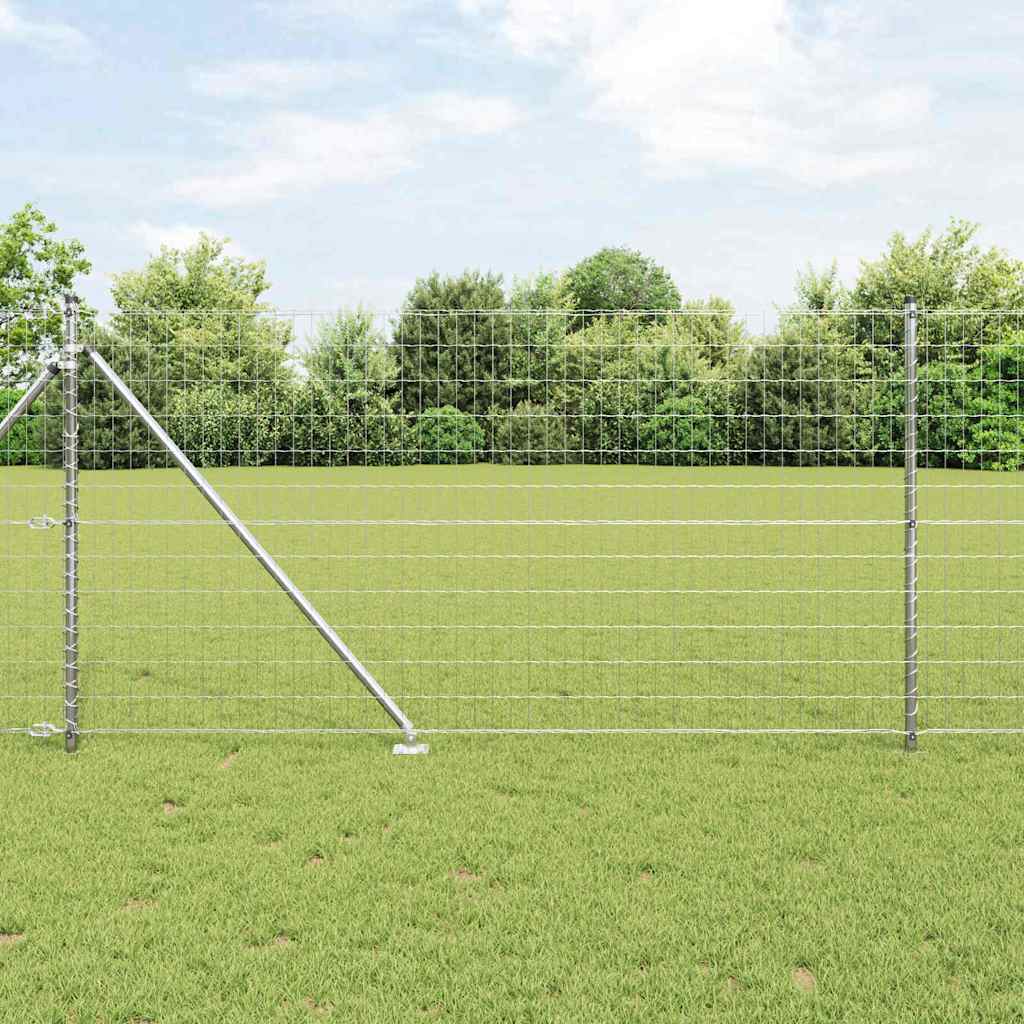 Vidaxl euro-hek met grondpennen 10 x 1 m gegalvaniseerd staal mesh