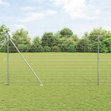 Vidaxl hek met paal zilver 1,5 x 10 m staal