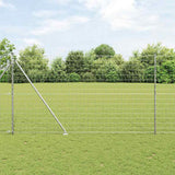 Vidaxl hek met paal zilver 1,5 x 10 m staal