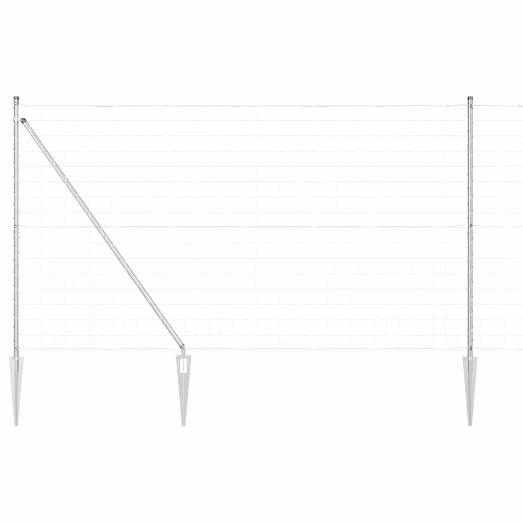 Vidaxl hek met paal zilver 1,5 x 10 m staal