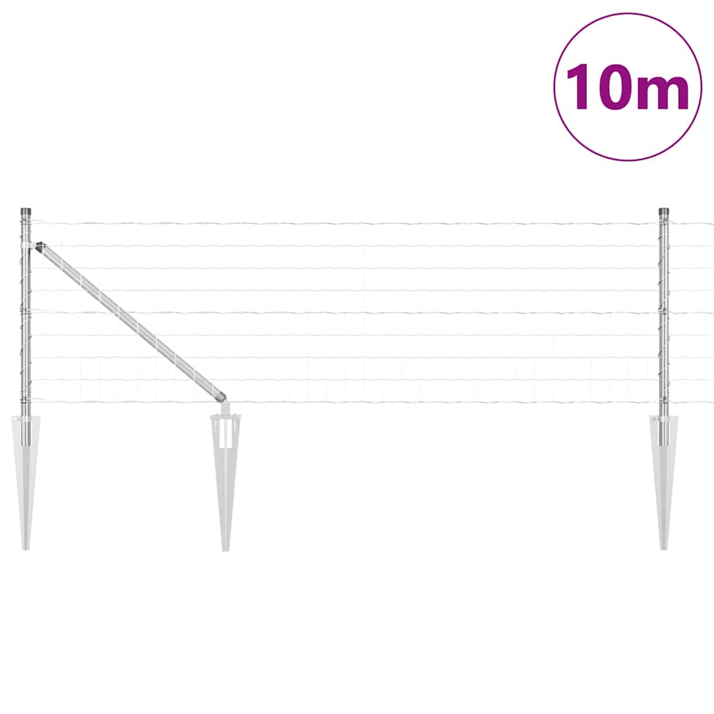 Vidaxl euro-hek met grondpennen 10 x 0,4 m gegalvaniseerd staal mesh