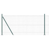 Vidaxl hek met paal groen 1 x 10 m staal en pvc