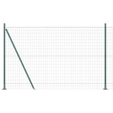 Vidaxl hek met paal groen 1,6 x 10 m staal en pvc