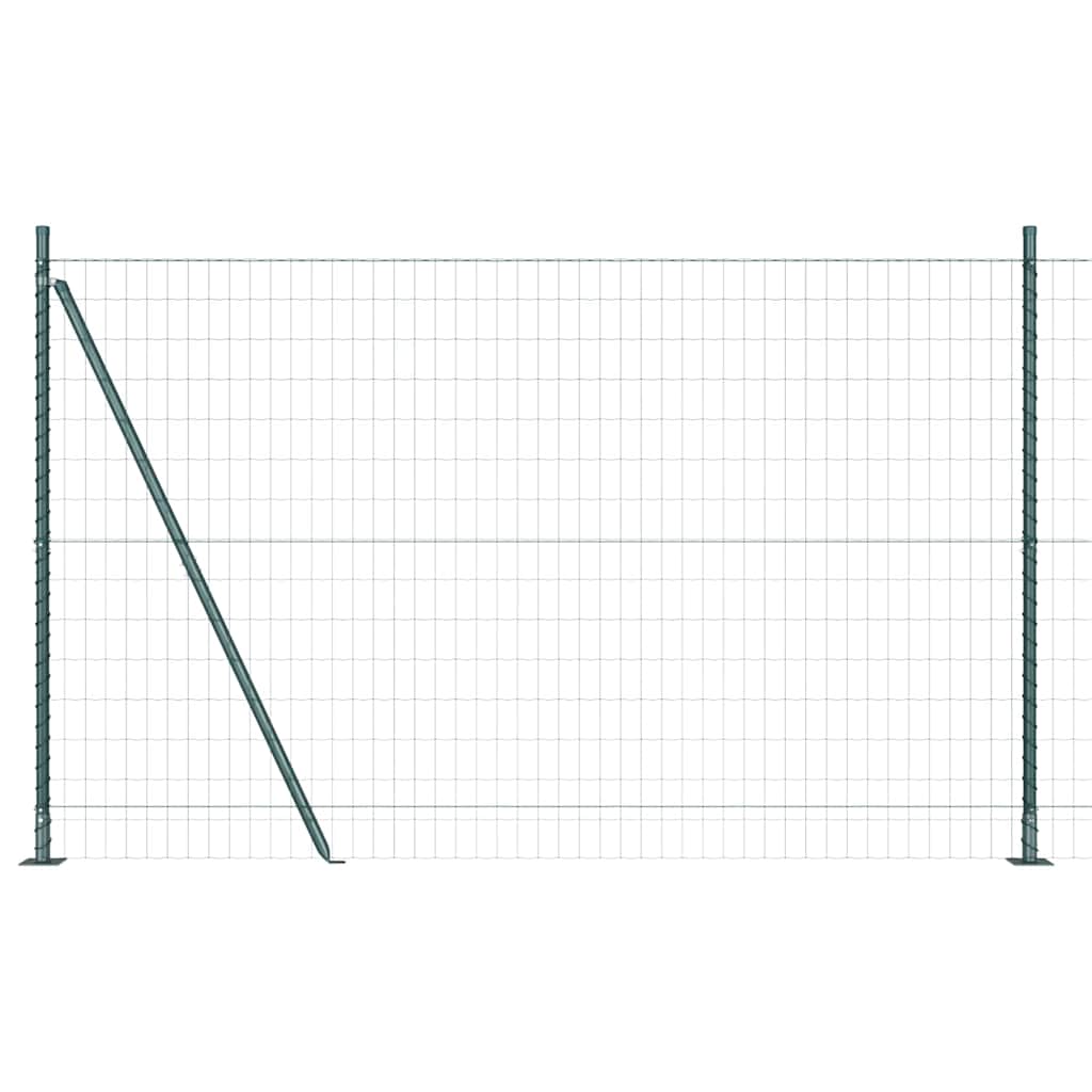 Vidaxl hek met paal groen 1,6 x 10 m staal en pvc