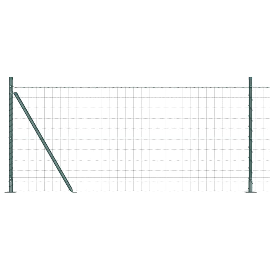 Vidaxl hek met paal groen 1 x 10 m staal en pvc
