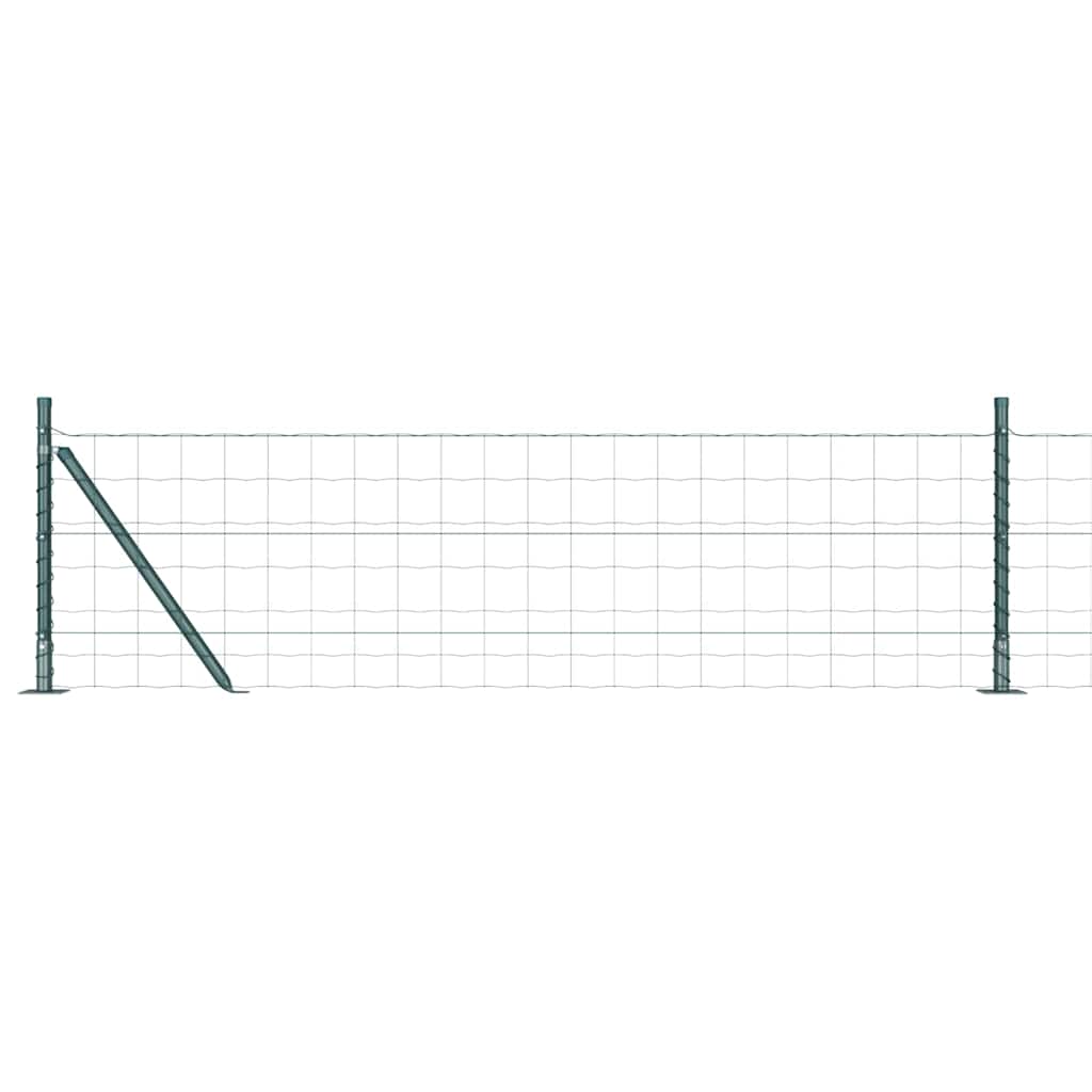 Vidaxl hek met paal groen 0,6 x 25 m staal en pvc
