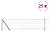 Vidaxl hek met paal groen 0,6 x 25 m staal en pvc