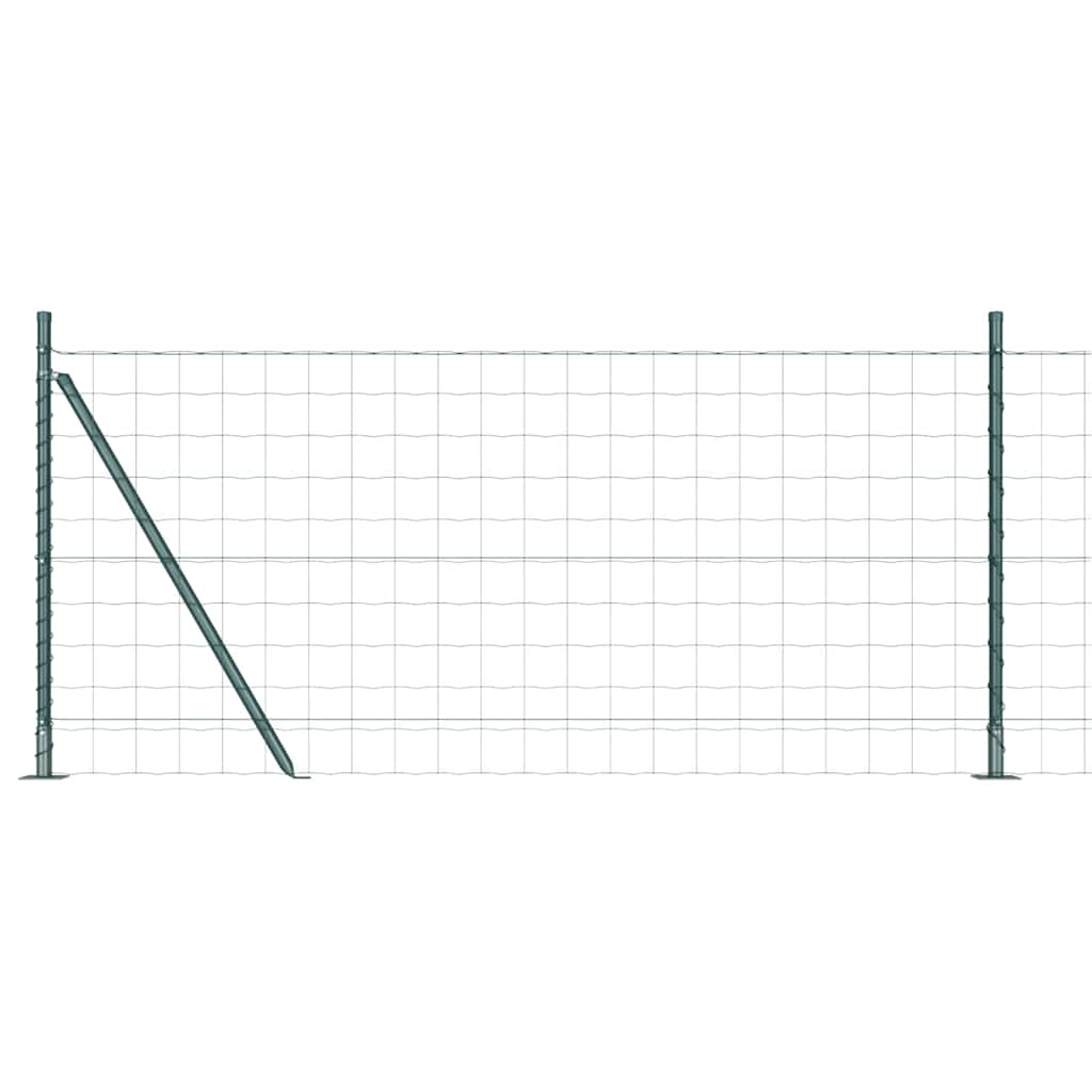 Vidaxl euro-hek met betonnen voetstuk 25 x 1 m pvc-coated staal groen
