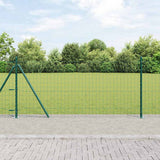 Vidaxl hek met paal groen 1 x 10 m staal