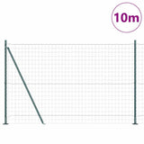 Vidaxl hek met paal groen 1,5 x 10 m staal